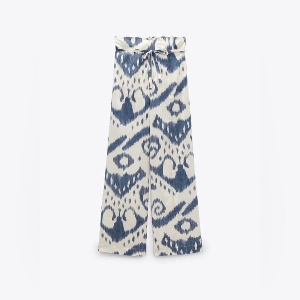 ZARA Wide Leg High Waist Cotton Pants Size XS